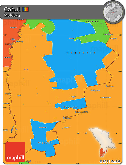 Political Simple Map of Cahul