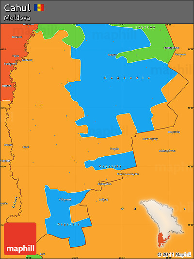 Political Simple Map of Cahul