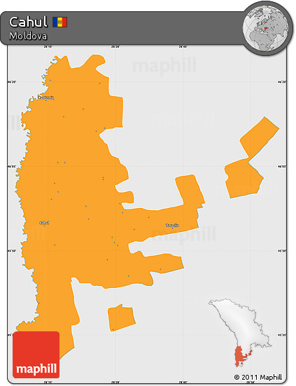 Political Simple Map of Cahul, single color outside