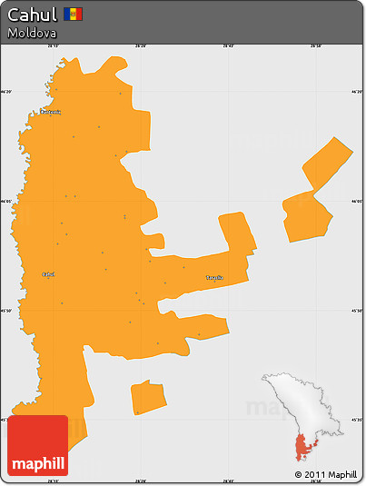 Political Simple Map of Cahul, single color outside