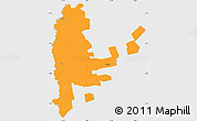 Political Simple Map of Cahul, single color outside
