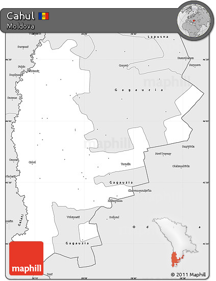 Silver Style Simple Map of Cahul