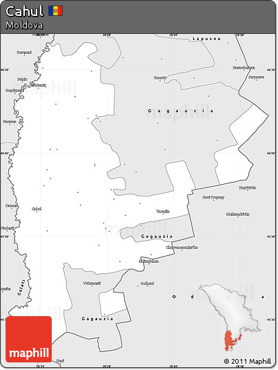 Silver Style Simple Map of Cahul