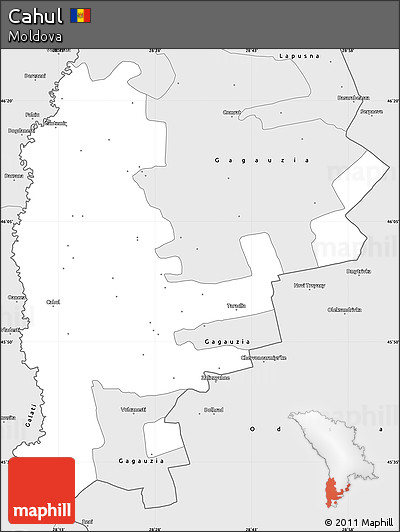 Silver Style Simple Map of Cahul