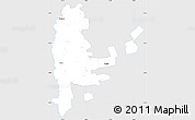 Silver Style Simple Map of Cahul, single color outside