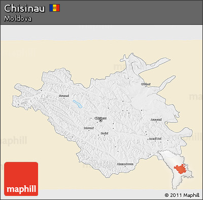 Classic Style 3D Map of Chisinau, single color outside