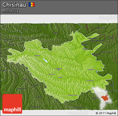 Physical 3D Map of Chisinau, darken