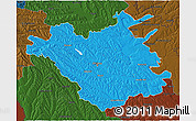 Political 3D Map of Chisinau, darken