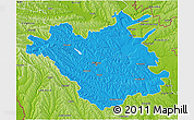 Political 3D Map of Chisinau, physical outside