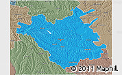 Political 3D Map of Chisinau, semi-desaturated