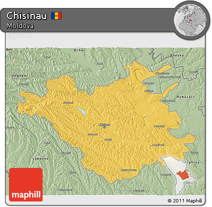 Savanna Style 3D Map of Chisinau
