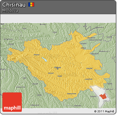 Savanna Style 3D Map of Chisinau