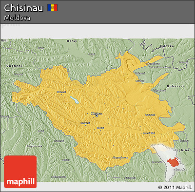 Savanna Style 3D Map of Chisinau