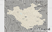 Shaded Relief 3D Map of Chisinau, darken, semi-desaturated