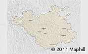 Shaded Relief 3D Map of Chisinau, lighten, desaturated