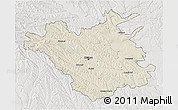 Shaded Relief 3D Map of Chisinau, lighten, semi-desaturated