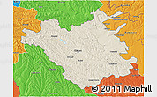 Shaded Relief 3D Map of Chisinau, political outside