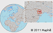 Gray Location Map of Chisinau, within the entire country