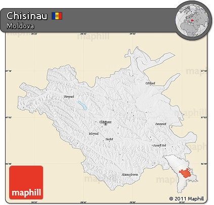 Classic Style Map of Chisinau, single color outside
