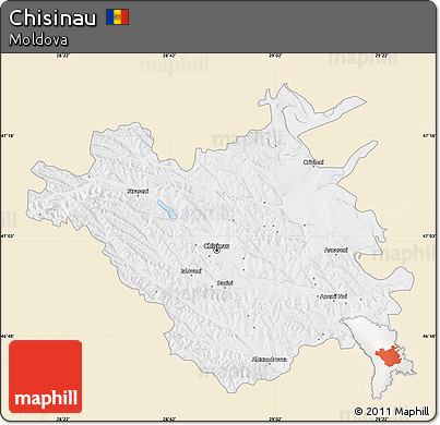 Classic Style Map of Chisinau, single color outside