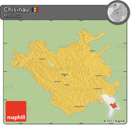 Savanna Style Map of Chisinau, single color outside