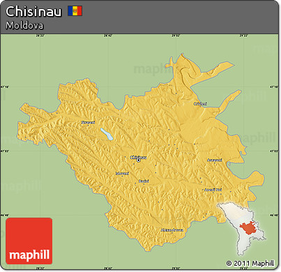 Savanna Style Map of Chisinau, single color outside