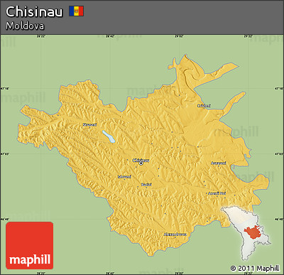 Savanna Style Map of Chisinau, single color outside
