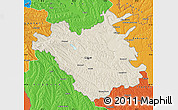 Shaded Relief Map of Chisinau, political outside