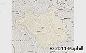 Shaded Relief Map of Chisinau, semi-desaturated