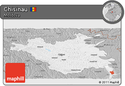 Gray Panoramic Map of Chisinau