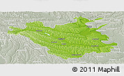 Physical Panoramic Map of Chisinau, lighten, semi-desaturated