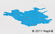 Political Panoramic Map of Chisinau, cropped outside