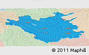 Political Panoramic Map of Chisinau, lighten