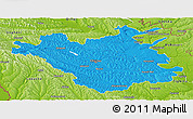 Political Panoramic Map of Chisinau, physical outside