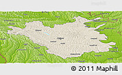 Shaded Relief Panoramic Map of Chisinau, physical outside