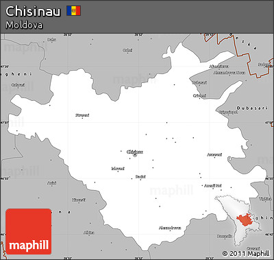 Gray Simple Map of Chisinau
