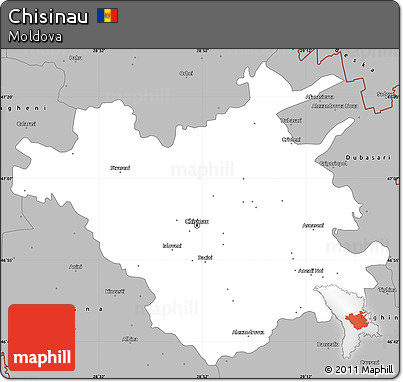 Gray Simple Map of Chisinau