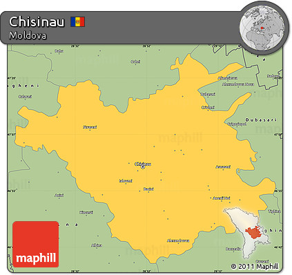 Savanna Style Simple Map of Chisinau