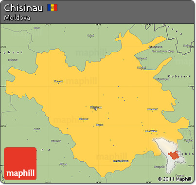 Savanna Style Simple Map of Chisinau