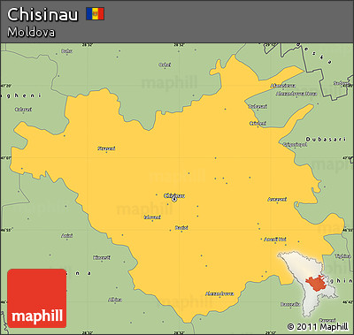 Savanna Style Simple Map of Chisinau