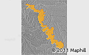Political 3D Map of Dubasari, desaturated
