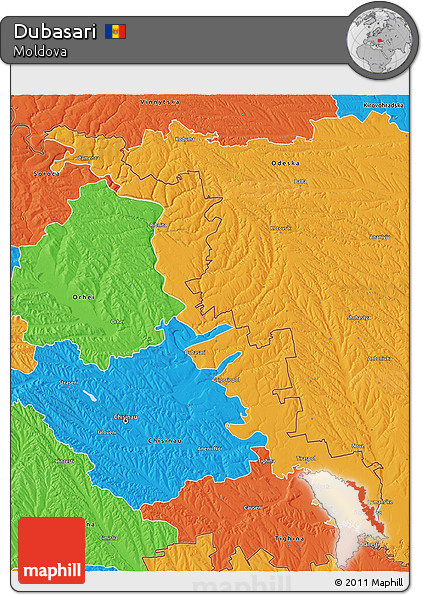 Political 3D Map of Dubasari