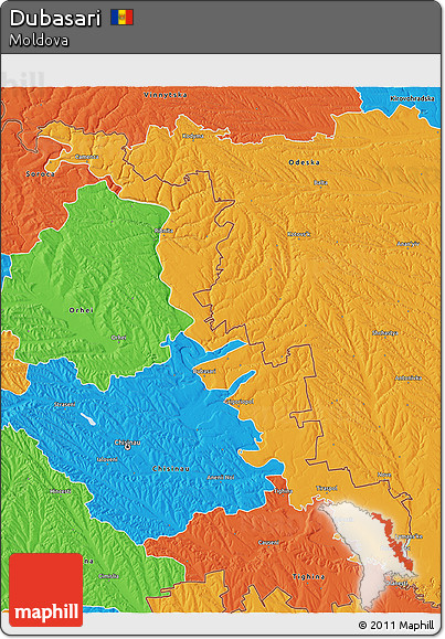 Political 3D Map of Dubasari