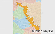 Political 3D Map of Dubasari, lighten
