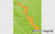 Political 3D Map of Dubasari, physical outside