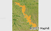 Political 3D Map of Dubasari, satellite outside