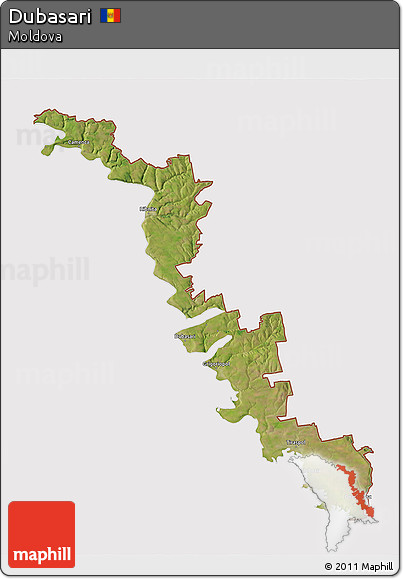 Satellite 3D Map of Dubasari, cropped outside