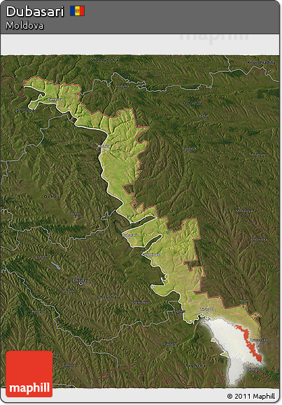 Satellite 3D Map of Dubasari, darken