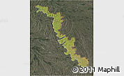 Satellite 3D Map of Dubasari, darken, semi-desaturated