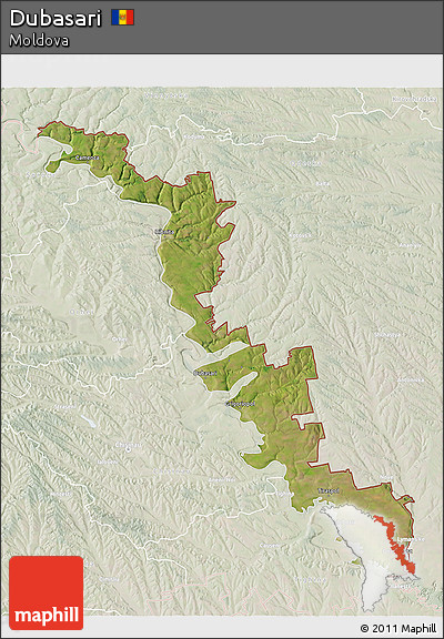 Satellite 3D Map of Dubasari, lighten